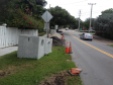 signs of construction for the installation of storm drain check valves